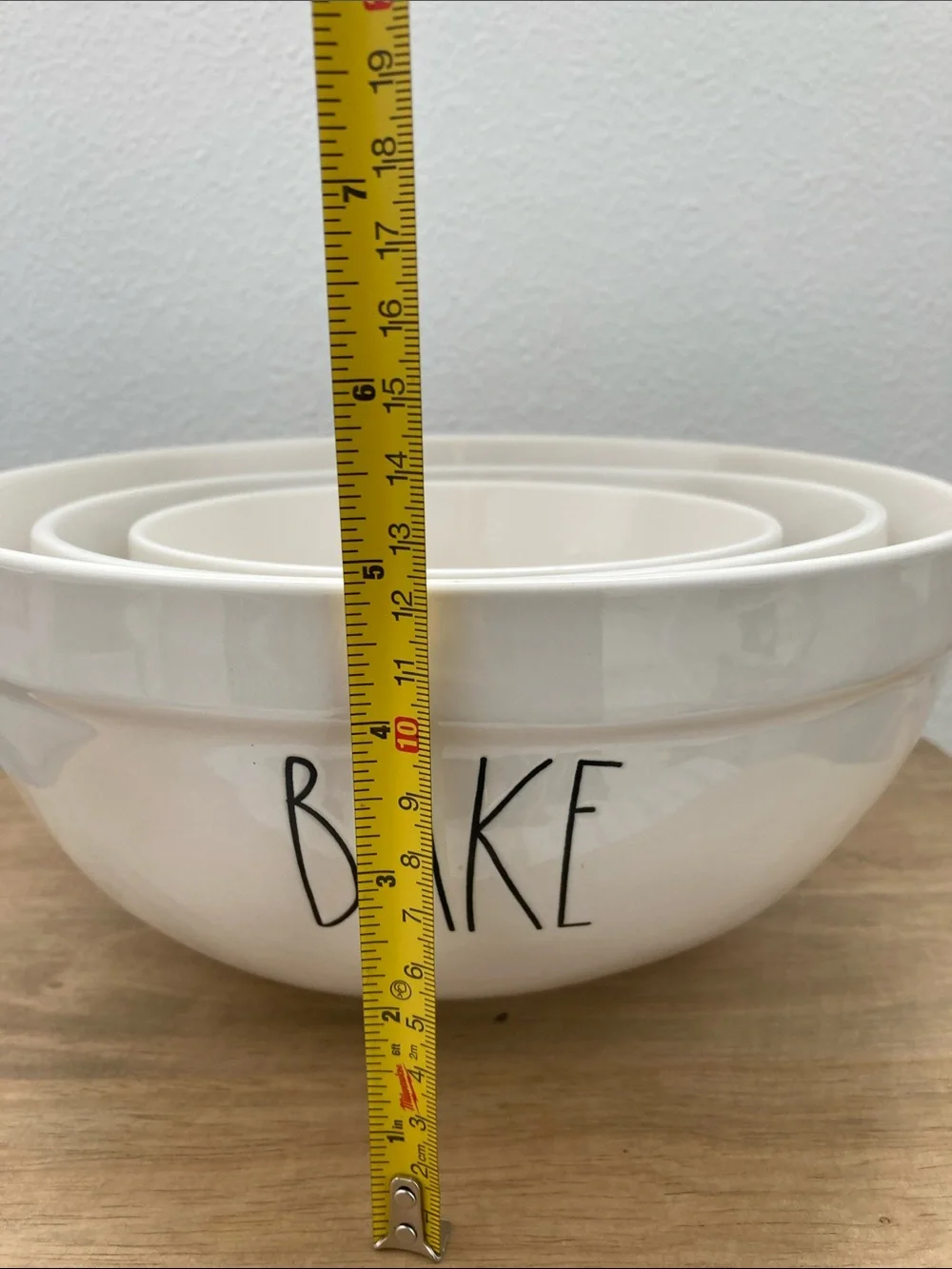 SALE! 50% Off NWOT RAR DUNN White Ceramic Bowls CRUNCH BAKE ENJOY set of 3